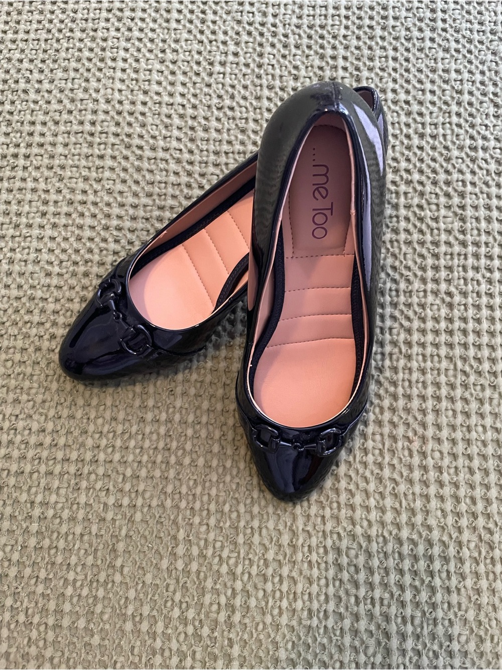 me too Black Patent Quilted-Insole Heels